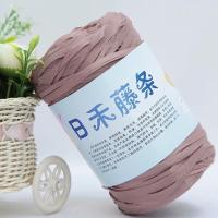 日禾藤条线手工编织 diy材料包夏季防晒遮阳帽钩帽子包包毛线 07深驼