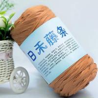 日禾藤条线手工编织线夏季遮阳帽钩帽子粗线 姜黄色 01