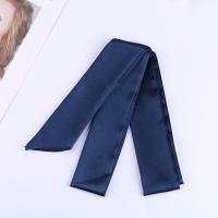 腰封冰丝布料装饰连衣裙子腰带女士黑色简约百搭细围巾清新蝴蝶结 藏青色 冰丝布带 175cm