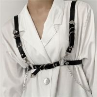 ins朋克腰带女腰链背带配JK连衣裙子身体链条嘻哈暗黑机能风装饰 黑色 腰链背带两用