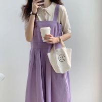 春夏可甜可盐设计感小众洋气减龄衬衫+背带裙两件套装连衣裙子女 短袖T恤 (关注店铺优先发货) S (70-95)