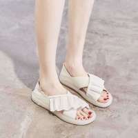 凉鞋女仙女风2021新款夏季学生果冻平底两穿交叉拖鞋时尚ins潮女 白色 35 脚宽脚胖,建议拍大一码