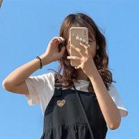 小清新背带裙学院风日系吊带连衣裙女学生韩版宽松+百搭T恤两件套 内搭T恤 纯色白 S 【关注店铺送小礼物】