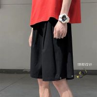 2021夏季新款破洞牛仔短裤男韩版宽松百搭五分裤休闲毛边潮牌中裤 003黑色 S (关注店铺收藏商品优先发货)