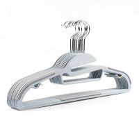 Home Power防滑无痕魔术塑料衣架多功能晾晒衣服挂撑干湿两用衣架 儿童款灰色 长32cm 10个