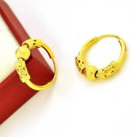 中老年人耳环真金色时尚百搭耳饰女神款耳环镀金色送爱人生日礼物 小号转运耳环直径约1.8cm 耳环+礼盒包装+证书+今日特