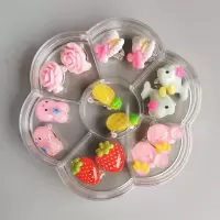 儿童耳环耳夹无耳洞耳坠流苏耳夹女童假耳环耳夹耳钉耳坠套盒 无坠款7对(图案随机)+梅花盒