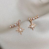 长款洋气耳环新款2021年流苏珍珠耳钉气质高级感法式耳饰品耳坠女 六芒星[1件套]收纳盒