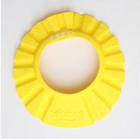 宝宝洗头帽神器可调节帽防水带护耳小孩洗澡帽婴儿洗发帽儿童浴帽 黄色高弹款 [EVA高弹护耳]