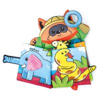 宝宝启蒙玩具手偶立体布书安抚物可啃咬带B哨撕不烂布书尾巴布书 小浣熊款