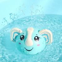 儿童戏水玩具澡盆洗澡水中漂浮电动喷水大象婴儿戏水宝宝花洒玩具 [蓝色]感应喷水大象 普通电池+螺丝刀