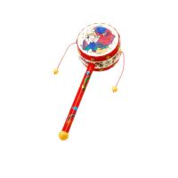 0-3-6-8-12个月婴儿早教益智沙锤摇铃宝宝抓握训练玩具哄娃拨浪鼓 拨浪鼓1件 各款式颜色图案随机选择