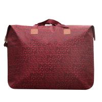 牛津布被子衣物收纳袋防水打包被子搬家旅行李手提外出袋 酒红字母 加厚防水收纳袋(46cm*52cm)