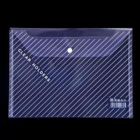 100个按扣袋文件袋纽扣袋透明摁扣袋塑料A4档案袋收纳袋办公用品 超薄款12C(100个装)