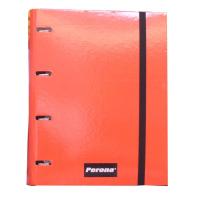 A4打孔活页夹100页彩色内芯4孔扣环文件夹资料册笔记本活页本应面 红色(1外壳+100页4色内芯)