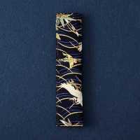 钢笔袋单支装复古保护套手工钢笔收纳袋笔套男女大学生文具袋笔袋 单支装-烫金仙鹤 钢笔袋