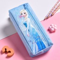 迪士尼公主笔袋女可爱简约学生幼儿园大容量文具盒多层拉链铅笔盒 冰雪(帆布款)