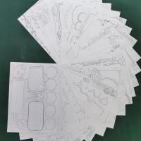 手抄报模板半成品 线稿A3小学生绘画神器八开A4画画节日工具套装 A4/黑白线稿(20张不重复)无封面
