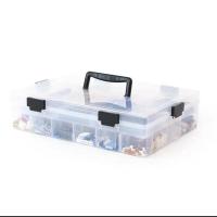 乐积木高收纳盒透明多层格装玩具le大小颗粒go零件分类盒子 单件套两层59格约装1500小颗粒