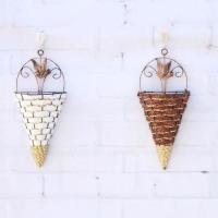 仿真紫罗兰玫瑰壁挂吊兰花大绣球假花塑料花绢花花藤阳台婚庆装饰 挂钩+挂篮