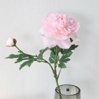 仿真牡丹假花西洋花玫瑰花束装饰卧室客厅婚庆塑料花摆件绢花插花 单支装(颜色备注)