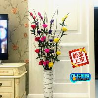 叶脉仿真干花花束假花落地摆件客厅玄关大装饰花插花摆设永生花艺 五色[不含瓶价格]