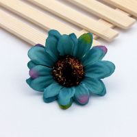 100朵一包diy仿真花布花假的向日葵花头太阳花朵彩色菊花 深蓝色100朵