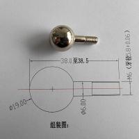相机投影仪三角支架转头配件小云台球头螺丝钢珠型螺丝1/4 m6螺纹 万向球头M6*12*38mm 10个装