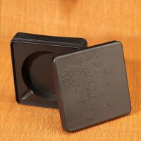 天然原石罗纹砚台成人学生用磨墨条墨池墨碟墨蝶墨盘墨盒墨条磨墨 塑料款