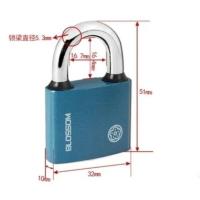 梅花锁多把钥匙铜芯挂锁防水防盗抗剪仓库家用大门宿舍学生抽屉锁 32毫米铜芯一把锁三只钥匙款