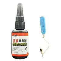 粘玻璃茶几餐桌专用强力胶水玻璃粘金属不锈钢腿柱脚透明牢固胶水 套餐A【一支胶 + 一个固化灯】