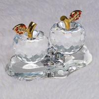 苹果汽车摆件高档保平安创意车内香水座车载车上装饰用品水晶车饰 [白色苹果摆件]