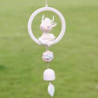 创意挂件卡通可爱安妮天使车挂吊饰车载装饰吊坠车上用品女装饰 粉色小鹿--风铃车挂