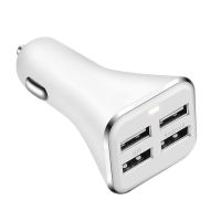 车载充电器点烟器快充一拖四闪充汽车充手机充电器智能转换器插头 3.5A快充白色