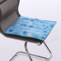 冰垫坐垫水垫坐垫办公室夏天水袋椅垫学生降温水凉垫汽车冰晶凉垫 天蓝雪花36*36cm