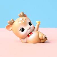 一路平安可爱小鹿公仔汽车摆件车内车载仪表台装饰品新款高档男女 A款侧躺小鹿