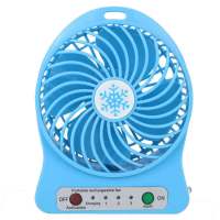 手持usb小风扇迷你学生上课宿舍家用大风可充电便携式随身电风扇 [普通]蓝色+挂绳+驱蚊贴 小容量2-3小时续航