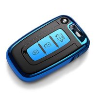 北京现代12/13款朗动14/15年索纳塔八老款小车保护壳钥匙包外套扣 G款深邃蓝(单套)