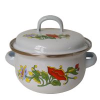 [瑕疵款处理]搪瓷煮锅煮面锅煮粥锅搪瓷炖锅搪瓷汤锅加厚搪瓷锅 14cm搪瓷锅随机花