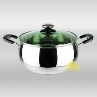 不锈钢奶锅迷你小锅加厚复底汤锅燃气电磁炉通用家用泡煮面锅宝宝 18cm单底汤锅(玻璃盖)