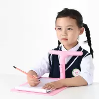 小学生用坐姿矫正器儿童预防近视写字架书桌款纠正姿势防驼背杆 坐姿卫士(桌面平板按钮款)公主粉