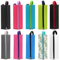 KOKUYO国誉笔袋女ins 方形对开式扩展笔袋带提手学习文具笔袋 WSG-PC22粉红色