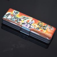 铠甲勇士儿童男学生塑料韩国风格可爱创意卡通双开文具铅笔盒 红色