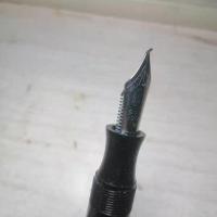 金星28钢笔练字签字练字教师螺旋帽文革时期明长官同款明尖铱金笔 87年出口版银色美工笔尖