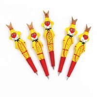 木雕动物笔卡通创意手工雕刻火烈鸟造型笔可爱文具圆珠笔批发 金色 大圣1只