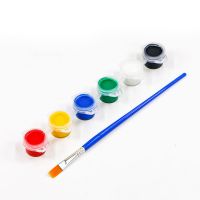 丙烯颜料小盒装12色套装墙绘专用儿童diy手绘画鞋衣服防水防晒3ml 6色带1支画笔