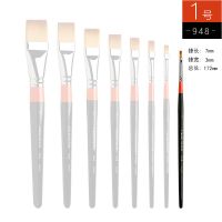 韩国华虹948尼龙毛平头图案笔水粉笔油画笔水彩笔 平头画笔华虹笔 1号