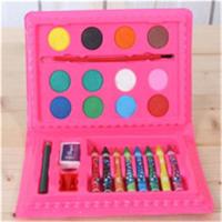 [买水彩笔套装送绘画本+练字]小学生彩笔 水彩笔 蜡笔 彩铅 24件套装颜色随机