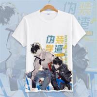 伪装学渣小说谢俞贺朝周边二次元cos衣服女学生学院夏动漫短袖T恤 01 S