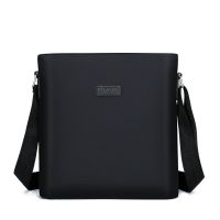 新款男包尼龙帆布商务手提公文包单肩包斜挎包背包休闲旅行包 黑色简约版单肩包黑色